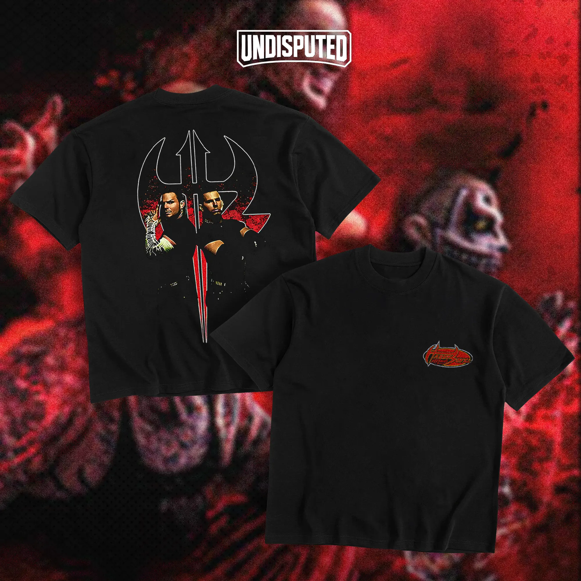 UNDISPUTED Hardy Boyz Forever Heavy Cotton Shirt WWE Shirt The Jinx Brothers Tshirt Hoodie Zip Up Hoodie Wrestler Fan Apparel Menswear Direct-to-garment Breathable Printing