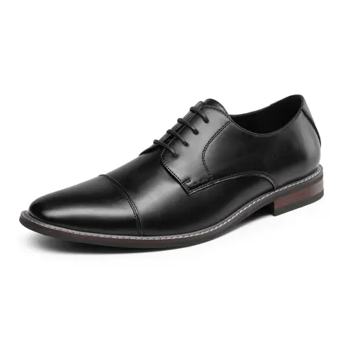 BRUNO MARC Men's Formal Oxfords - Faux Leather Lace-Up Men's Shoes with Comfortable Arch Support, Solid Rubber Sole, Closed-Toe Office-Ready Fit Footwear for Office, Ceremonies (TikTok Shop Back to School)