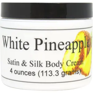 White Pineapple Satin and Silk Cream,  Body Cream, Body Lotion