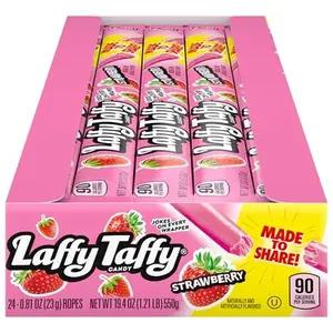 Laffy Taffy Rope Candy, Strawberry Flavor, 0.81 Ounce Ropes (Pack of 24)