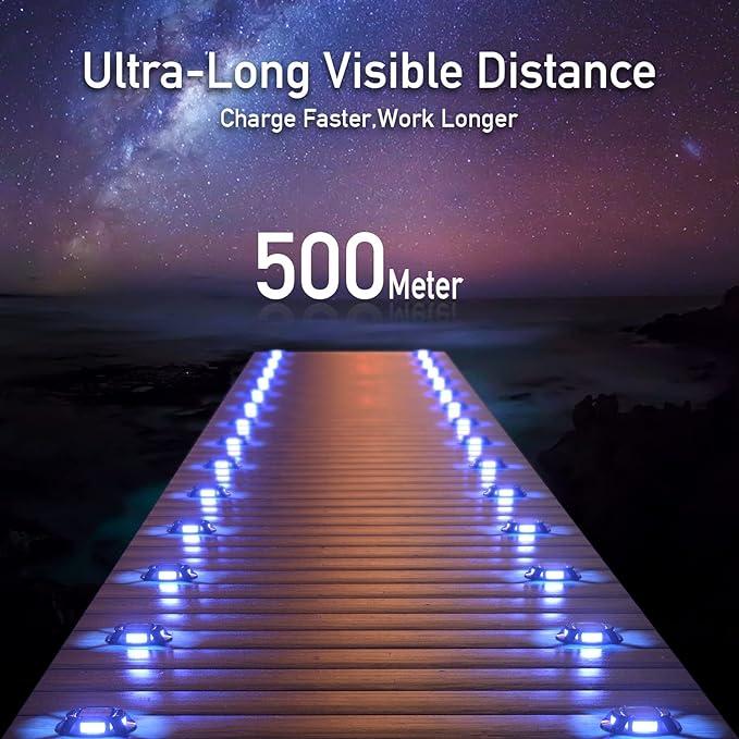 Quntis 12 Pack Solar Deck led light, Driveway Dock garden Stair Pathway Sidewalk Swimming Pool Lighting outdoor solar powered High Pressure Patio