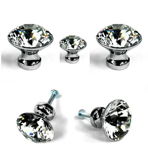 29mm Chrome Crystal Cabinet Knob Cupboard Drawer Pull Handle by Magnificent Crystal