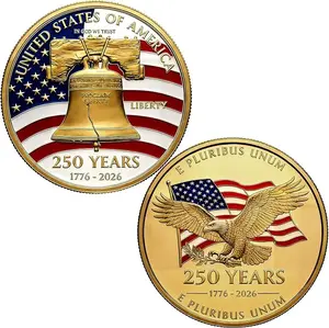 American 250th Anniversary Coin 1776–2026, Eagle Design Metal Collectible Token, Patriotic Vintage Souvenir, Gift for History Fans, Coin Collectors