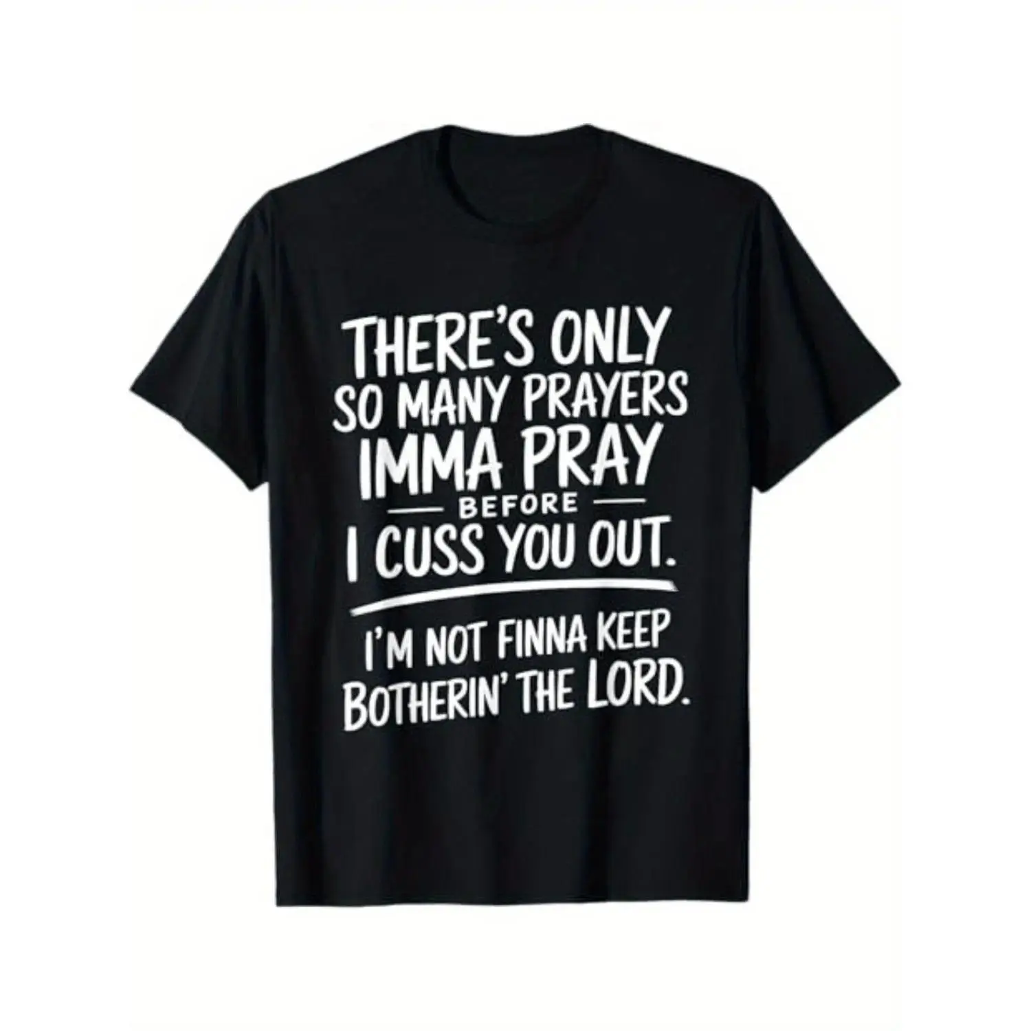 Limited Edition Street Style Holiday T-Shirt with Prayers and Cursing Design Comfortable Relaxed Fit Summer Cotton Short Sleeve Tee for Men Dad and Friends