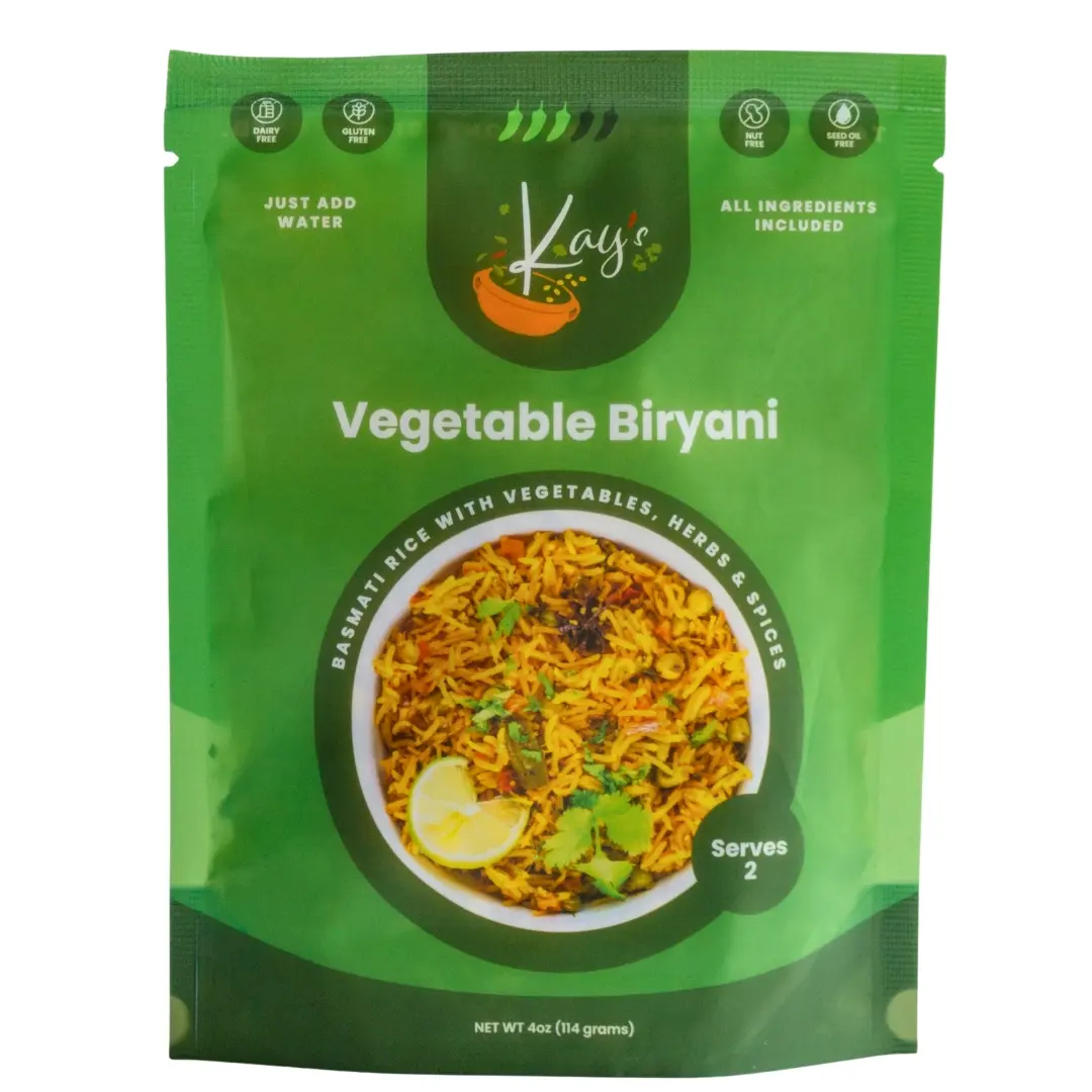 Kay's Vegetable Biryani - Nourishing One-Pot Indian Meal with Premium Basmati Rice & Vegetables - Quick & Easy Cooking - Ready in 3 Simple Steps - Bulk Friendly - US Origin - Instant