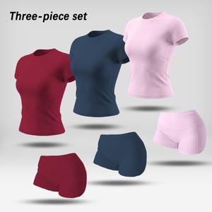 NVWA Women's 2 Piece Sets - Round Neck T Shirts, High Waist Pocket Shorts, Dry Fit Performance Fitness Activewear, Cooling Quick-Drying Figure-Flattering Minimalistic Workout Running Outfits for Yoga, Summer Outdoor Use,summeroutfits,vacationoutfits,bathi