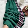 Women's Loose Fit Casual Long Pants, Casual Fashion Loose, Elastic Waistside Striped Colorblock, Versatile Daily Wear, Comfortable and Stylish