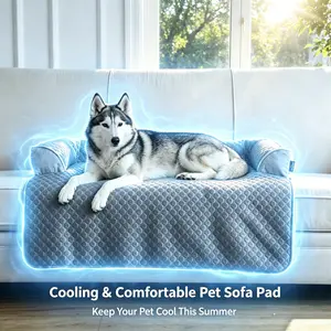 blunique  cooling mat for pets, Self Cooling Dog Bed with Sides, Orthopedic Pet Sofa Bed with Removable Washable Cover for Couch Crate Floor Car, Durable & Non-Gel, 41 x 37 inch, Grey fathersdaygift Puppy Bed Puppy Blanket