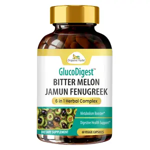 Organic Veda GlucoDigest Bitter Melon Gymnema Sylvestre  Fenugreek Capsules with Jamun Seed - Sugar Digestion, Metabolism & Energy Complex, Organic Herbal Antioxidants Supplement –  60 Vegan Capsule
