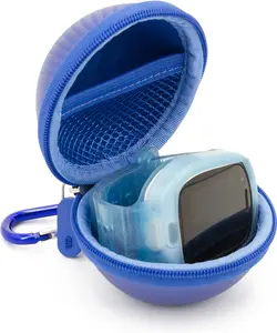 CASEMATIX  Blue Protective Travel Case for KidiZoom Smartwatch DX3 & Verizon GizmoWatch 2 with Accessory Pouch & Carabiner Durable EVA Shell