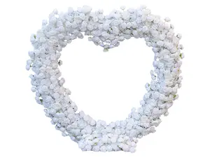 S-A8203 Cloth Base White Rose Floral Arrangement Wedding Backdrop Heart-Shaped Arch