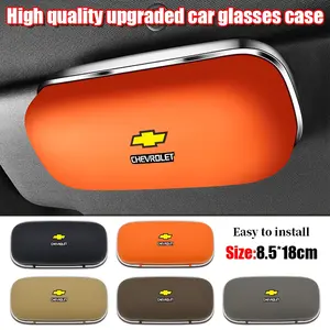 Chevrolet Car Eyeglass Storage Box, Sun Visor Glasses Holder, Multifunctional Creative Eyeglasses Clip, Car Storage Organizers, Unique Car Eyewear Rack
