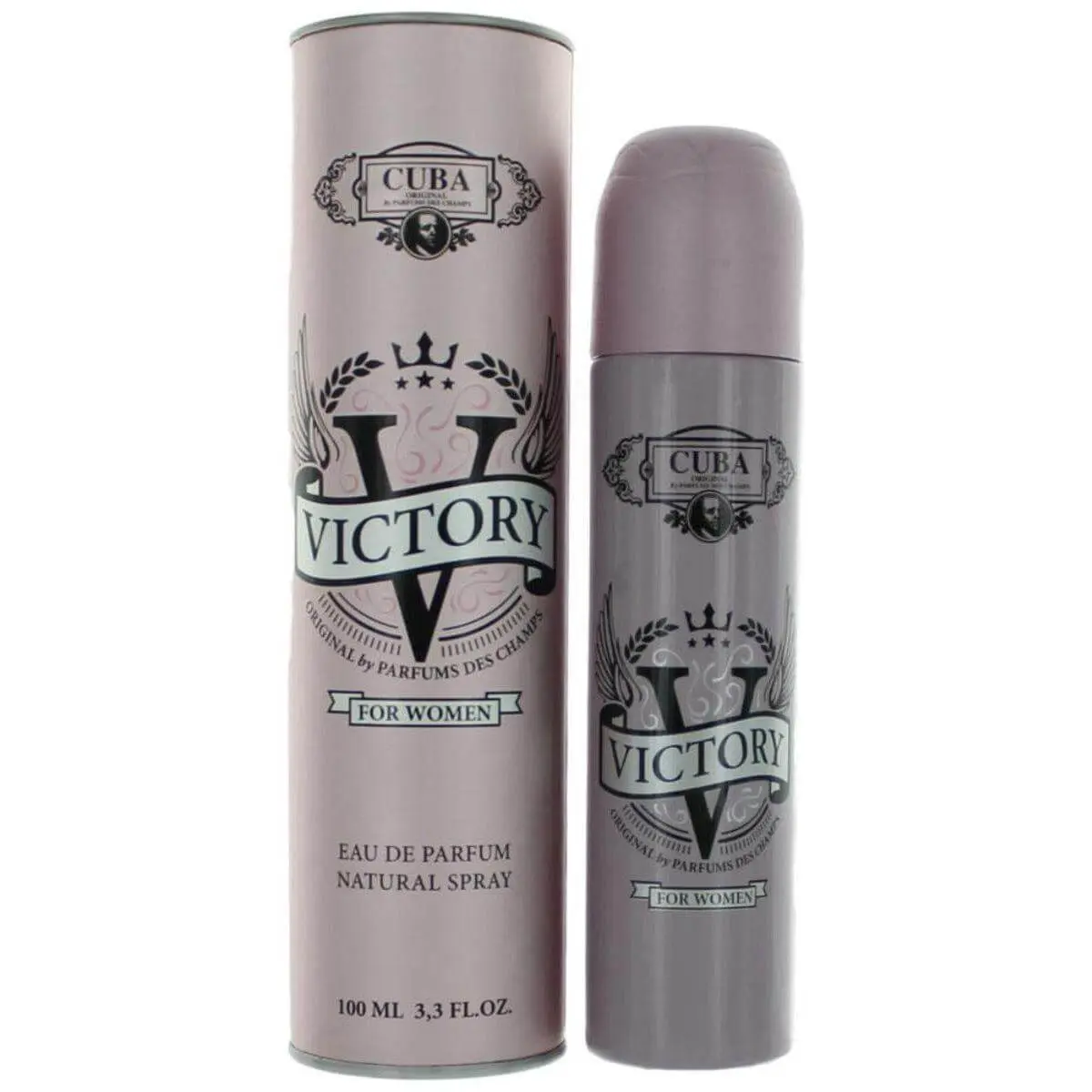 Cuba Women's Victory Eau de Parfum (EDP) Spray - 3.3oz-3.4oz Elegant Floral Perfume, Floral Fragrance Blend, Vanilla Cashmere, Jasmine Base, Ginger, Green Mandarin, Ambergris, Boxed Perfume Women's Fragrance, 3 to 3.9 fl oz, New In Box, Spray Bottle, Ambe