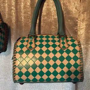 Medium speedy bag teal & white womens purse