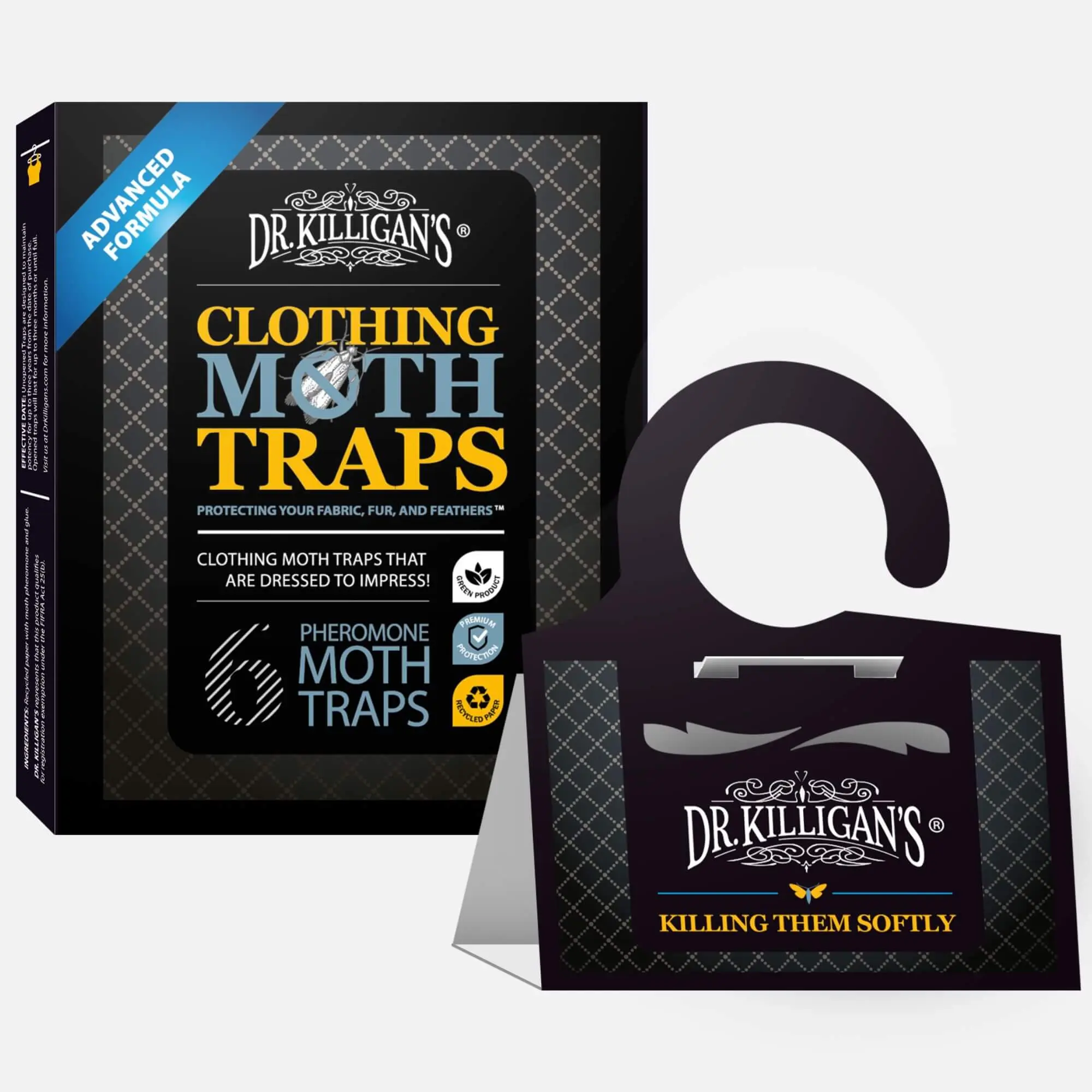 Clothing Moth Trap (6 Pack) - Double Potent Pheromone & Glue Formula - Protect Your Closet