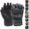 MRX Men's & Women's Lightweight Flexible Amara Leather Fingerless Weightlifting Gloves - Pull-On Hookloop Tight-Fit Wrist Support, Anti-Slip Stretchable Athletic Accessory for Weight Training, Powerlifting Hand Protection