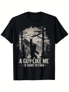 Men'S Funny Sasquatch T-Shirt, Ultra-Soft Breathable Graphic Tee S-XXXL Casual And Running Shirt with Sasquatch Design - Year-Round, Plus Size