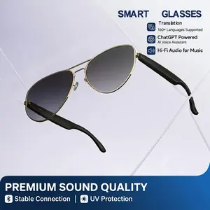 Smart translation glasses supporting 160 languages, equipped with ChatGPT; unisex audio glasses with built-in microphone and speaker; high‑definition calls, Hi‑Fi music quality; hands‑free calling; photochromic lenses that darken in sunlight; suitable for