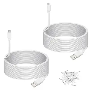 2-Pack 30 ft  for  Duo Cam Pan Outdoor Camera, USB C Extension Cord