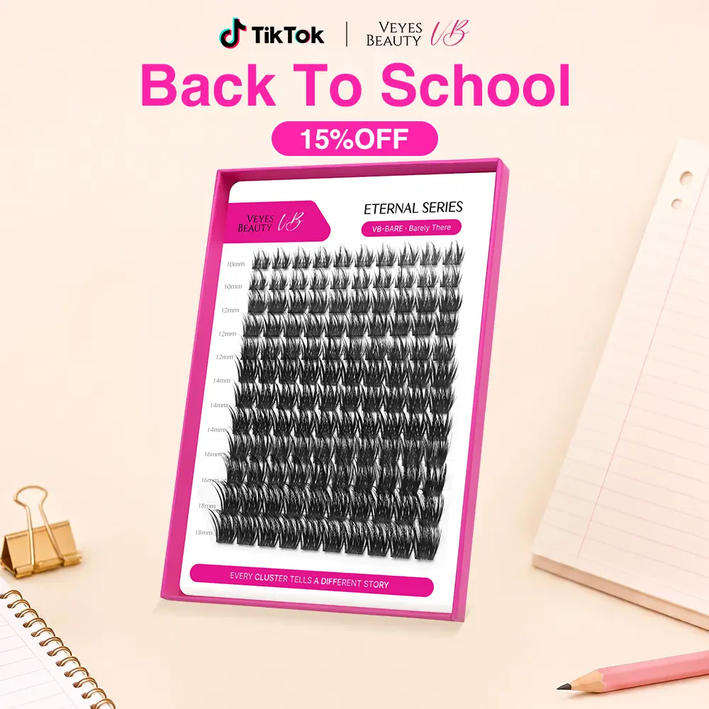 backtoschool VEYESBEAUTY VB-Care/Bare/Fit/Baby False Eyelashes Eternal Series Lashes Barely There Natural Fluffy Lashes Upgraded 0.05mm Ultra-thin Band Low-density Fibers 50% Lighter Easy to Apply Beginner Friendly Makeup Cosmetic Eyelashes Extensions