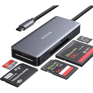 USB C SD Card Reader,5- in-1  Thunderbolt 3 Memory Card Reader for CF, SD/SDHC,TF/ SD/MS/M2,CompactFlash Card for  15/16/Pro Max Android Windows MacBook