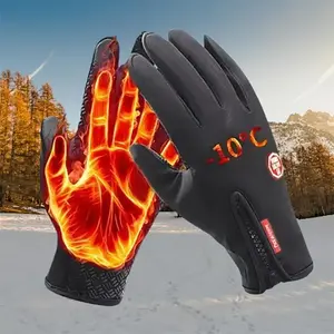 Winter Warm Motorcycle Gloves, 1 Pair Touch Screen Anti-slip Waterproof Windproof Gloves, Outdoor Cycling Gloves, Warm Gloves for Skiing Climbing(Sheet)