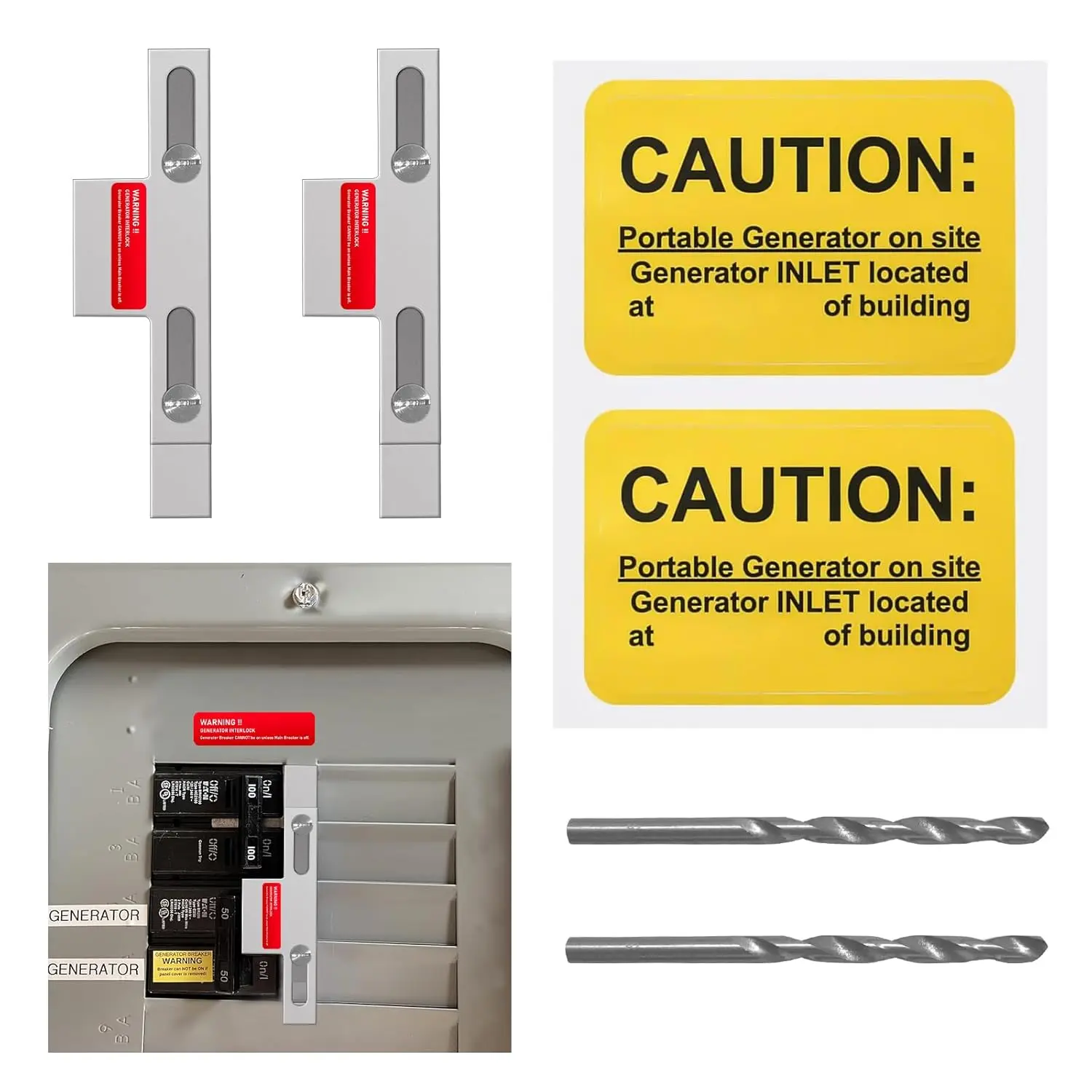 2 Set Generator Interlock Kit Compatible with  Cutler| Hammer 100 Amp and 125 Amp Panels Breaker,for Safe Usage of Portable Power During Outage,Professional and Interlock Kit