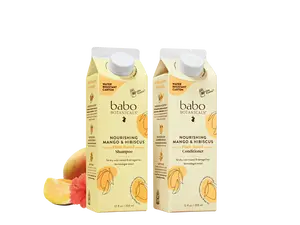 Babo Botanicals Mango & Hibiscus Hair Care Duo – Nourishing Plant-Based Shampoo (12 fl oz) & Conditioner (12 fl oz), For Dry, Color Treated & Damaged Hair, Dermatologist Tested, Made with Plant-Based Ingredients