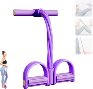 Unisex 8-Tube Pedal Ankle Puller, Detachable Adjustable Resistance Device with 21 Fitness Bands for Ab Training, Sports & Outdoor Fitness