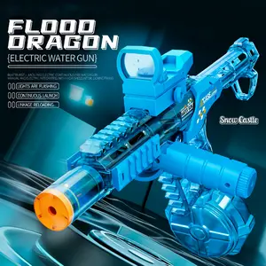 Flood Dragon 2026 New Automatic Electric Water Gun with Large Capacity Powerful Spray Super Long Shooting & Lighting Function USB Charging Cable Durable FlameSpray Toy Gift for Adults & Children