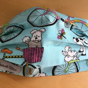 Handmade Cotton Face Mask - Biking Puppy