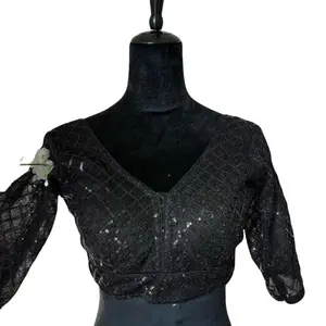 Sequin Saree blouse with cotton lining