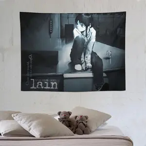 BEPHON Art Tapestry Anime Serial Experiments Lain Tapestry (3) Tapestry Cool Artworks Painting Wall Art Prints Hanging Picture Home Decor Tapestries Gift Idea