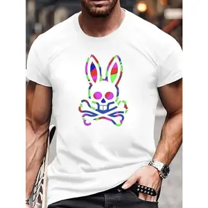 Zp Men'S Simple Style Cotton T-Shirt, Short Sleeve, Ideal For Casual Looks, Cartoon Print Crewneck Regular Fit Casual T Shirt Tops, Cool Graphic T-Shirts For Men Premium Quality Unique Graphic Art Tees, Streetwear Aesthetic Graphic Tee Men Unisex