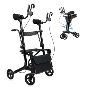 All Terrain Rollator Walker for Seniors with Seat, Heavy Duty Upright Walker with 10" Big Wheels, Foldable Lightweight Rolling Walker Supports 450 lbs tiktokshopspringglowup
