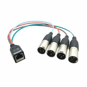 AMERICAN RECORDER RJ45 Female to 4 each Balanced XLR Male Breakout Adapter