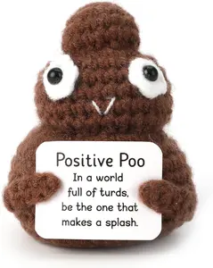 Positive Poo Poop Emotional Support Plush Positive Crochet Nuggets Funny Valentines Day Easter Gifts for Teens Inspirational Stuffed Animals Cute Best Friend Birthday Gifts for Women Men Adults Sister