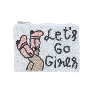 Lets Go Girls Themed Fully Beaded Coin Purse