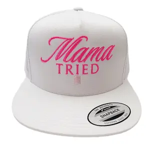 Mama Tried Mesh Snapback Embroidered Flat Bill Trucker Hat