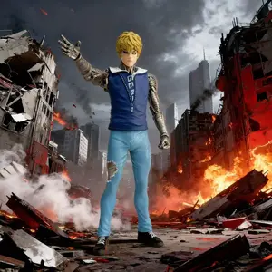 One Punch Man Character Genos Bedroom Anime Style Desk Decor Trendy Collection, Anime Collectible Bookshelf Decoration