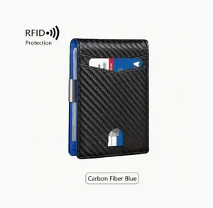 Dealsforyoudays Father's day Gifts Slim Wallet for Men with Money Clip,RFID Blocking Mens Wallet,Minimalist Cred Leather wallet, leather card holderd Holder,Front Pocket Bifold-Gift Box Included
