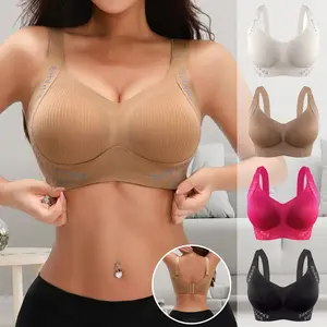 MIRABEL Anti-Sagging Seamless Wireless Bra, Soft Breathable Push-Up Support Bra, Wire-Free No Bounce Everyday Bra with Non-Slip Wide Adjustable Straps & No-Roll Underband, Comfortable Non-Compression Bralette for All Day Wear