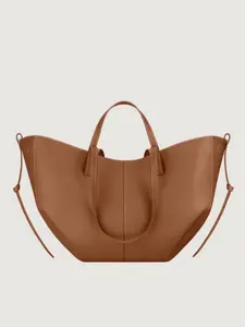 Women's PU Shoulder Bag, Elegant Plain Design, Large Capacity Bucket Bag, Fashion Handbag for Daily Use, Fall & Winter