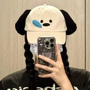 Trendy Cute 3D Nose Puppy Hat Sun Protection Embroidered Bear Baseball Cap