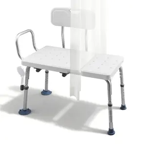Tub Transfer Bench For Bathtub With Armrest, Backrest And Curtain Slot | 400 Lbs Capacity Heavy Duty Shower Chair | Height Adjustable Bath Seat For Adults, Seniors, Elderly And Disabled, Slip-Resistant, Safe Shower Aid