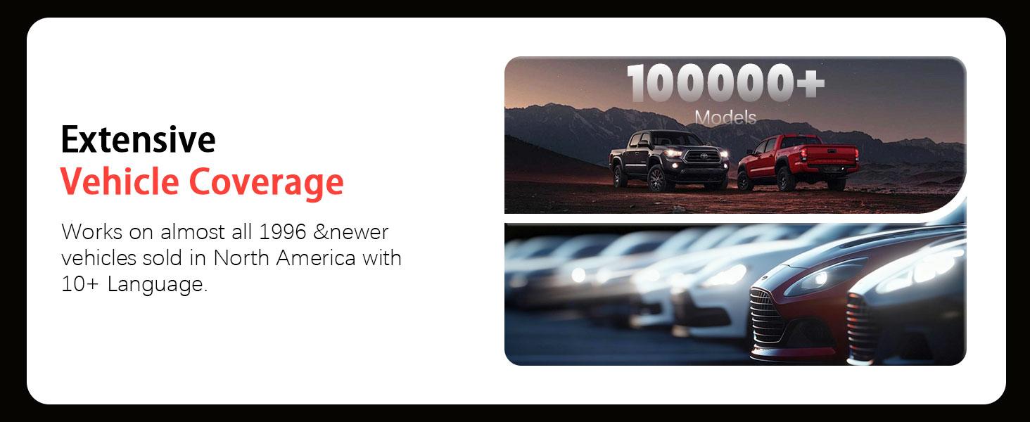 Enhanced Universal OBD Scanner, Check Engine Code Reader + Fault Codes, Live Data, I/M Readiness, Battery Voltage Check, Read & Clear Error Codes for All OBDII Protocol Car +