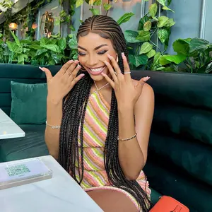 Anytime Hair Synthetic Full Lace Wig, Cornrow Braided, 34 inches