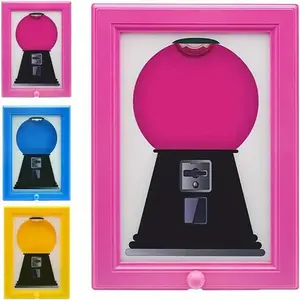 1 wall-mounted square candy dispenser, Candy Jar and photo frame, Decoration, convenient distribution of candies and nuts, suitable for candies, nuts, pet snacks