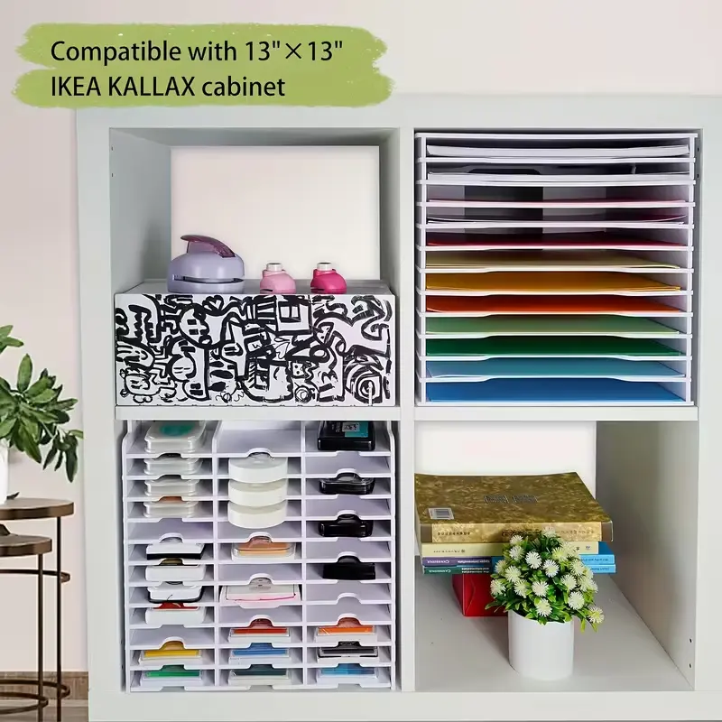 Multi-Size Scrapbook Paper Organizer, 12-Tier File Sorter Storage Folder, Desktop Scrapbooking Paper Rack, Suitable for Home Office, Large/Medium/Small Size, Scrapbooking Storage