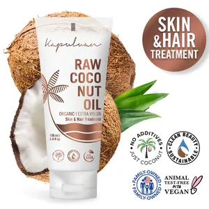 Kapuluan Cold Pressed Extra Virgin Raw Coconut Oil - 100ml Tube - For Natural Skin and Hair Treatment Haircare Comfort